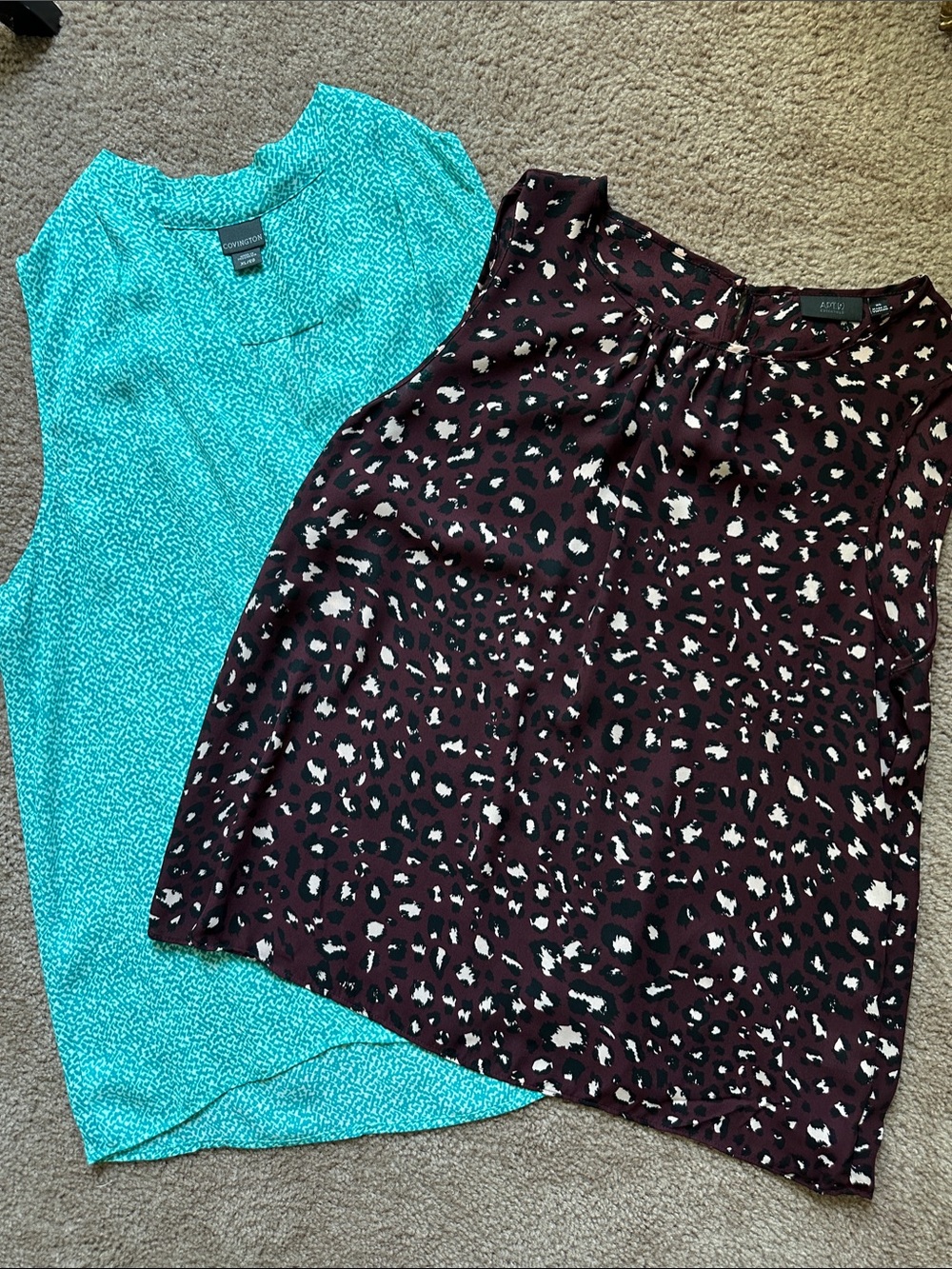 Apt. 9 Burgundy Leopard-Print Sleeveless Camisole COVINGTON top sold as set.